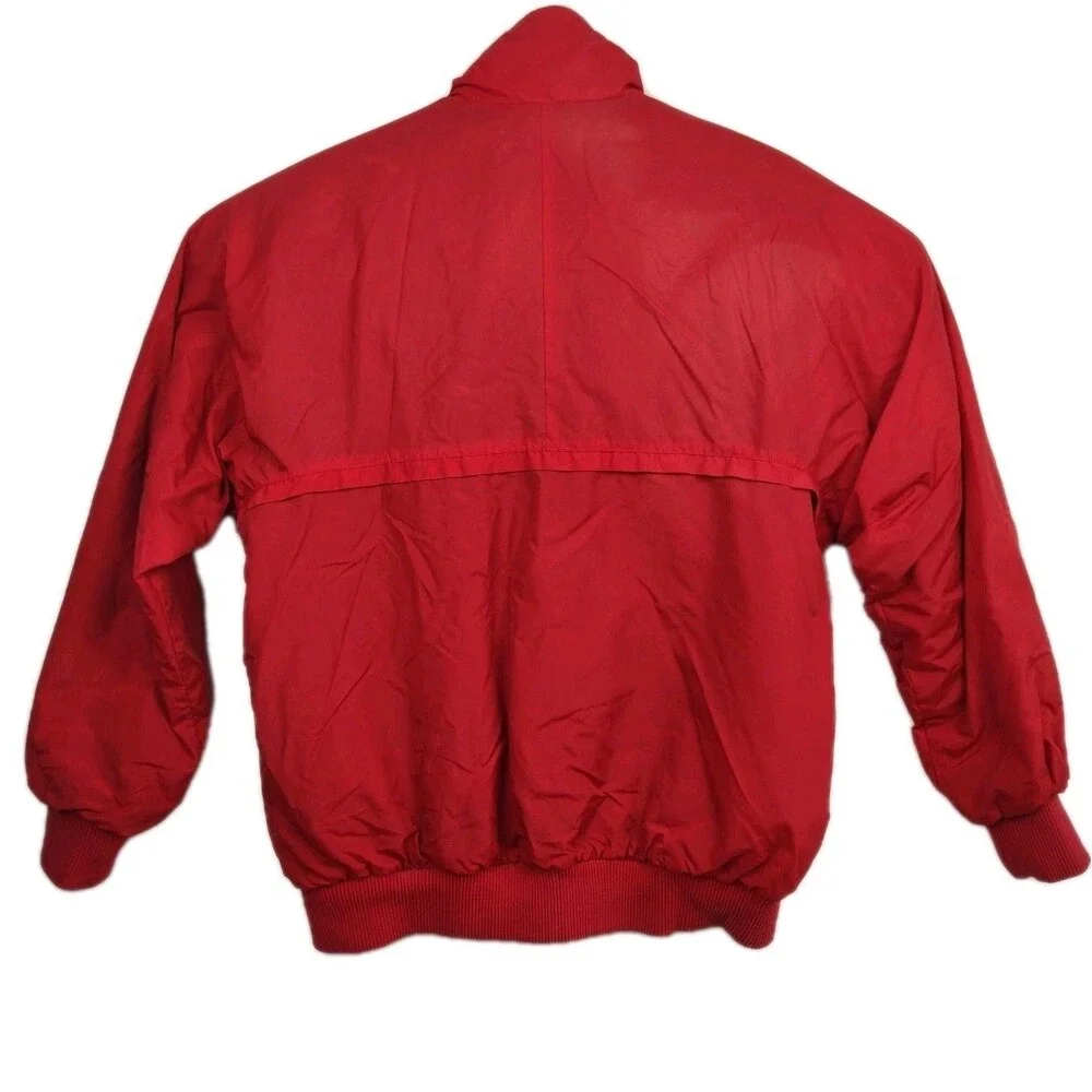Vintage Cabela's men's full-zip lined coat, size Large Tall, red w/ black lining